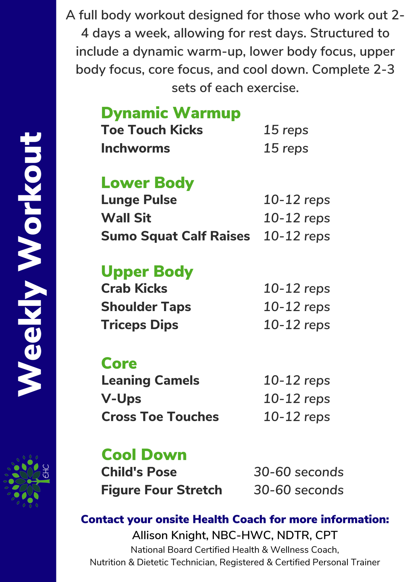 Fitness Friday Weekly Workout A full body workout